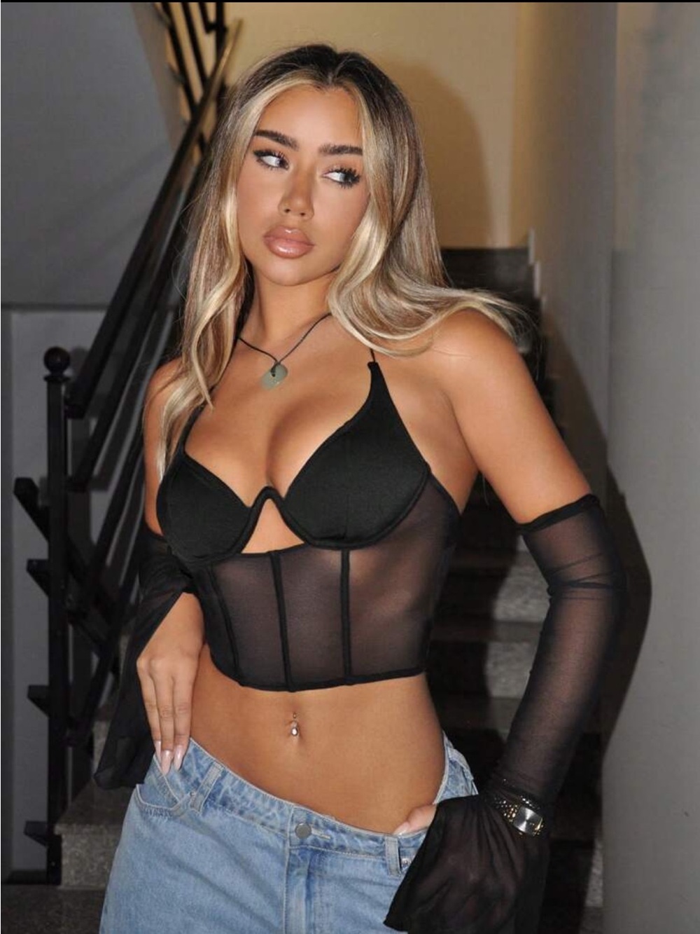 Black Corset Bustier Top